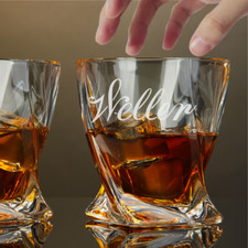 Custom Engraved Weller Whiskey Glass – 10 oz Twisted Rocks Glass NEW picture