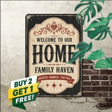Country Grandparents House Tin Sign Warm Family Welcome Metal Wall Plaque picture