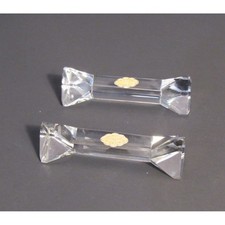Vintage Echt Cristall Sudetenland Hand Cut Glass Knife Rests Set of 2 Clear picture