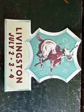 1940’s Livingston Rodeo Advertising Label Unused Cutter Standard picture
