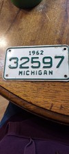 Vintage 1962 Michigan Motorcycle License Plate 32597 picture