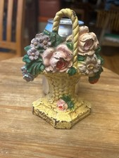Hubley Vintage Flower Basket Doorstop picture