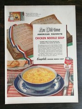 Vintage 1952 Campbell's Chicken Noodle American Favorite Original Ad  721 picture