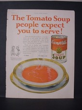 1925 Campbell's Tomato Soup Kids on Stilts Full Color Vintage Print Ad 245 picture
