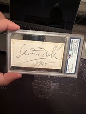 Salvador Dali Signed Index Card Bold Full Rare Autograph 1945 Psa Authentic Slab picture