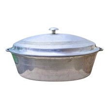 ​Antique Wagner Ware Sidney O 267 Cast Aluminum Oval Roaster 1922 Pat Drip Drop picture