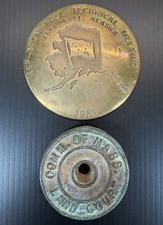 Vintage 1986 Alaska Technical Meeting Brass Medal & Mass Labor Court Bronze Lot picture