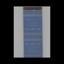 Matchbook Cover Advance Match Co. Dick & Eddie's Grill Elmira NY picture