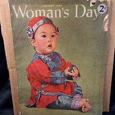 Woman's Day Magazine January 1944 Vintage WWII Wartime Cooking Recipes Ads picture
