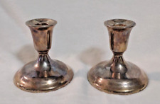 Wm A Rogers Silver Candle Holders Set of 2 Vintage Candlestick Holders picture