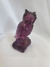Vintage Boyd Amethyst Purple Colored Art Glass Owl Figurine or Paperweight picture