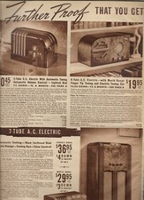 1938 Wards Catalog Ad Page A.C. Electric Radio Console Mantel Molded Plastic picture