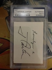 Jimmy & Rosalynn Carter Signed Cut Autograph PSA picture