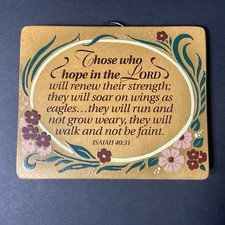 Vintage Scripture Plaque Isaiah 40.31 Christian Religious Hanging Shelf Sitter picture