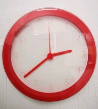 Vintage 1980s Red Plastic Clock - London Clock Co picture