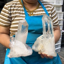 2pcs 6.51LB Natural White Clear Quartz Crystal Cluster Rough Healing Specimen picture