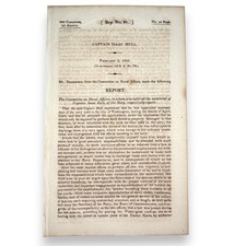 1833 U.S. Congress Report No. 81 Captain Isaac Hull USS Constitution Naval Doc picture