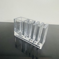 Vintage 1970s GUZZINI lucite desk organizer, Pen & note holder, Made in Italy picture