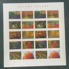 USPS AUTUMN COLORS Sheet of 20 FIRST CLASS LETTER STAMPS picture