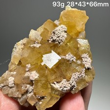 Natural Beautiful Shinning Cube Yellow Fluorite Mineral Specimen/Beijing picture