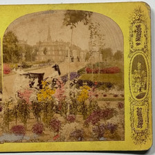 The Public Garden in Boston: Vibrant Flowers, Monuments, & Fountains Stereoview picture