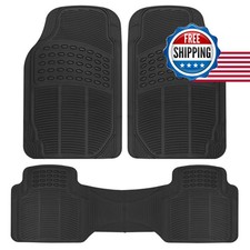 BDK ProLiner Floor Mats 3-Piece All-Weather Heavy Duty Rubber Black Cars Trucks picture