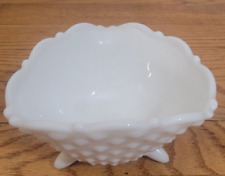 Vintage Milk Glass Hobnail  3 Footed Bowl Unbranded picture