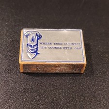 Vintage Chef Hat Where Food Is Finest It's Cooked With Gas Advert Used Matchbox picture