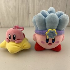 LOT Kirby Adventure All Star ICE Plush Toy Little Buddy + TOMY Clip On WARP STAR picture
