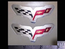 CORVETTE - Set of 2 Original Vintage 1970’s 80’s Racing Decals/Stickers Chevy V8 picture