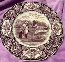 Vintage 1932 Crown Ducal George Washington Bicentenary Plate Mulberry picture