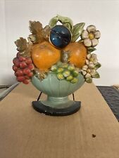 Vintage Hubley # 456 Cast Iron Door Stop Bowl of fruit (B1) picture