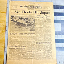 WWII Stars and Stripes Newspaper July 11 1945 4 AIR FLEETS HIT JAPAN Tokyo Raid picture