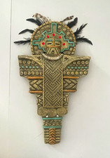 Hopi Kachina Native American Wall Plaque Hanging Figure w/ Feather Headdress picture