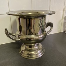 Vintage Silver Plate Champagne Bucket Large Pedestal Ice Bucket 22x23cm picture