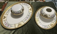 RARE 6-PC Vintage Limoges Vanity Hair Receiver Powder Cont. & Pair Of Trays Wow picture