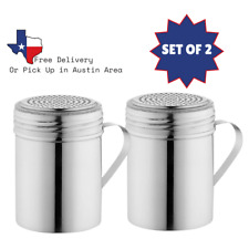 Set of 2  10 oz. Stainless Steel Powder Shaker / Dredge with Handle picture