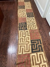 genuine 11 feet African (Congo) Kuba Raffia cloth fabric, natural woven handmade picture