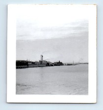 Old Vintage Square Photo HALIFAX NOVA SCOTIA SMOKESTACKS 1958 WATERFRONT SCENE picture