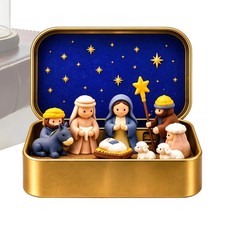 Pocket Nativity Scene in a Tin: Carry Anywhere, Compact, Resin Figures *New* picture