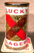 11 OUNCE 1961 LUCKY LAGER STEEL FLAT TOP BEER CAN VANCOUVER WASHINGTON EMPTY picture