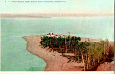 Port Townsend Washington WA Postcard Point Wilson Light House Aerial View 1900s picture