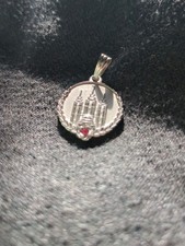 LDS Young Women Personal Progress Medallion Pendant Silver Tone Ruby Red Stone picture