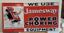 Original F-705-10M-12-56 Jamesway Power Choring Equipment  Sign w/ Wired Mascot picture