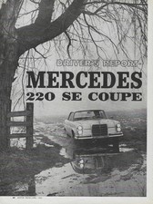 1962 Mercedes Benz 220 SE Coupe Vintage Magazine Road Test Article Ad 62 picture