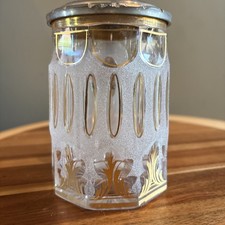 antique German pressed glass stein with Pewter Lid  . Stamped F. X. Pruckner. picture