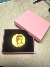 Rare 1933 FDR Roosevelt Medal Crowe Chicago Edge Stamp + Vintage Cushioned Box picture