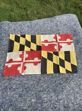 Post WWI Annin Defiance Maryland State Flag; 3x5 Sewn Cotton Bunting Late 1920s picture