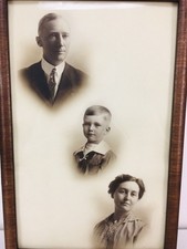 Antique Circa Late 1800s Sephia Cabinet Photo Victorian Family Portrait Framed picture