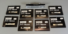 Vtg Platignum Silverline Black Fountain Pen Nib Mixed Lot of 8 Pen Used Nibs New picture